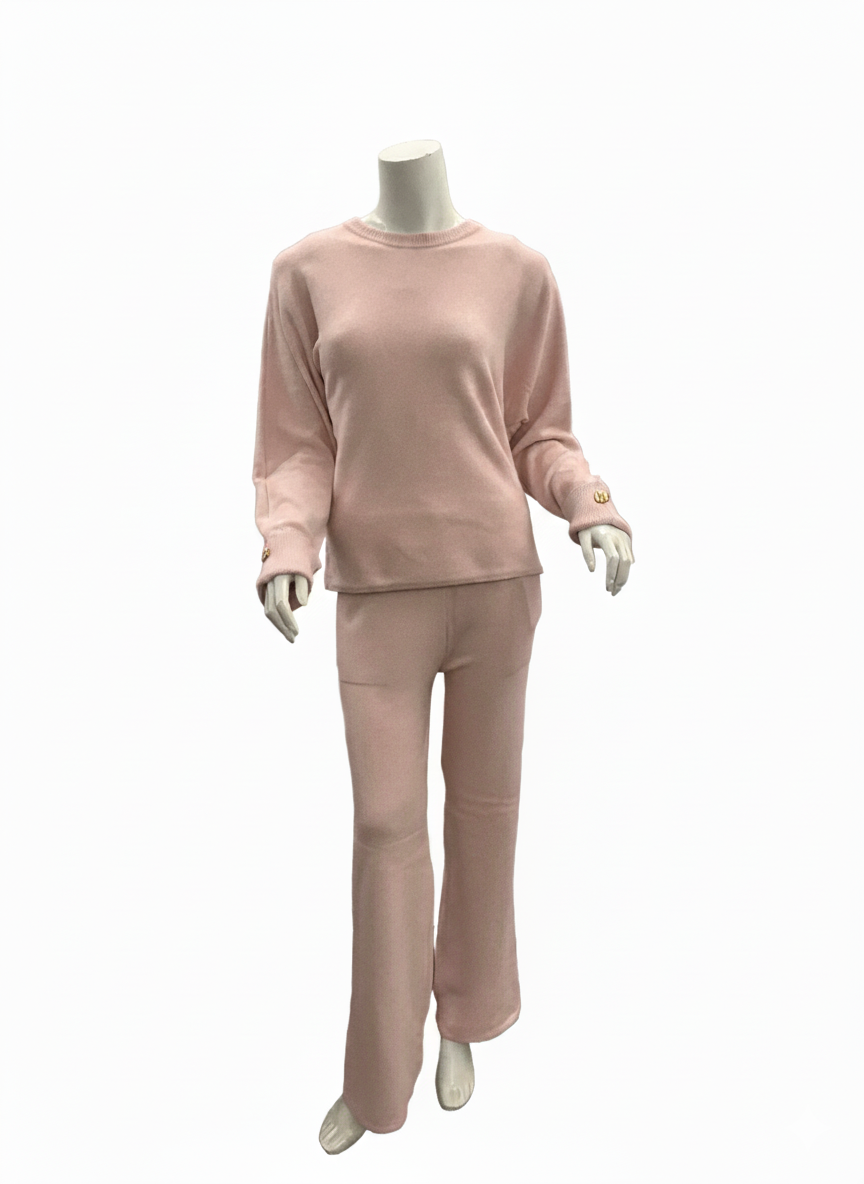 Conjunto Malha Pormenor Dourado