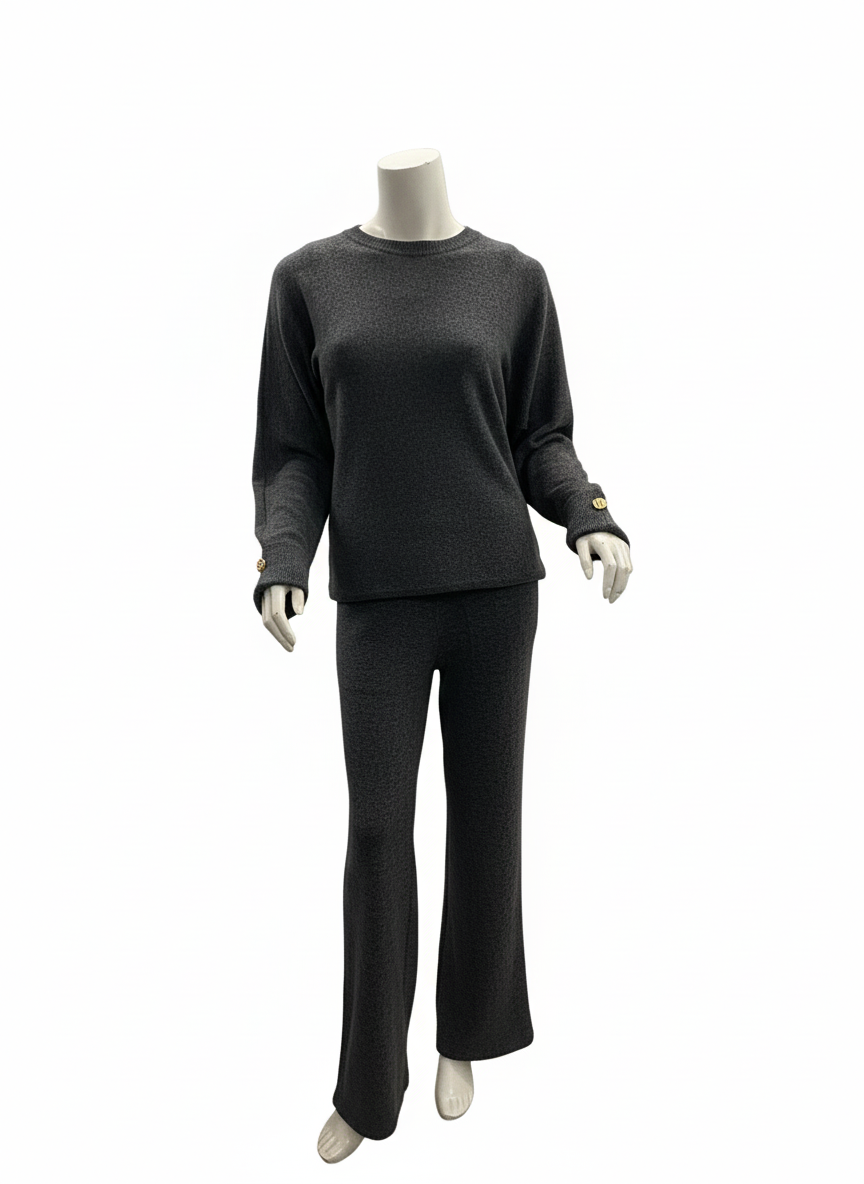 Conjunto Malha Pormenor Dourado