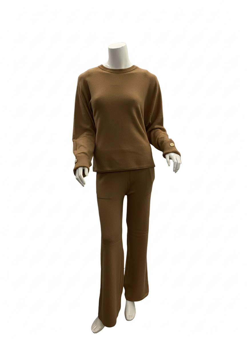 Conjunto Malha Pormenor Dourado