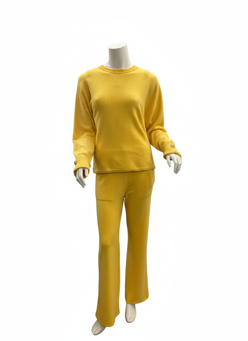 Conjunto Malha Pormenor Dourado